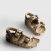 Printed double-buckle strap sandals