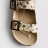 Printed double-buckle strap sandals