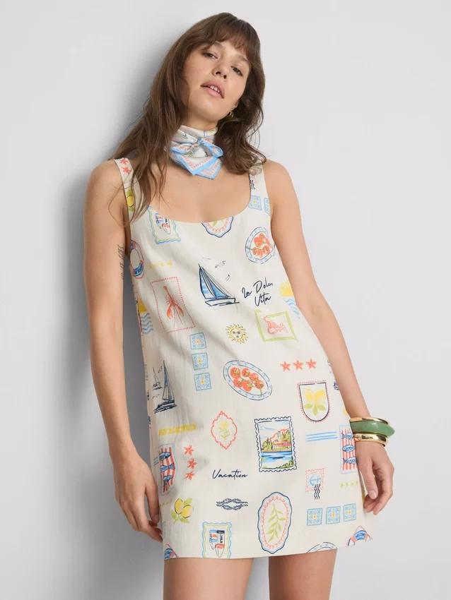 Printed mini shift dress Printed mini shift dress