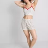 Printed ribbed pajama shorts Printed ribbed pajama shorts