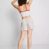 Printed ribbed pajama shorts Printed ribbed pajama shorts
