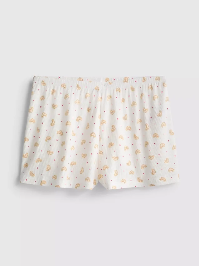Printed ribbed pajama shorts Printed ribbed pajama shorts