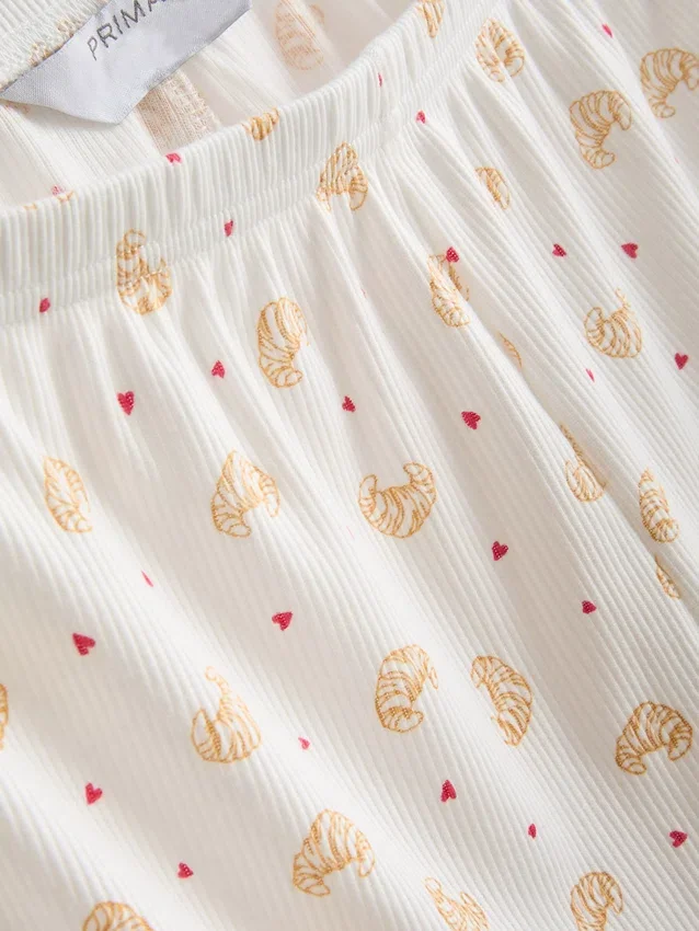 Printed ribbed pajama shorts Printed ribbed pajama shorts