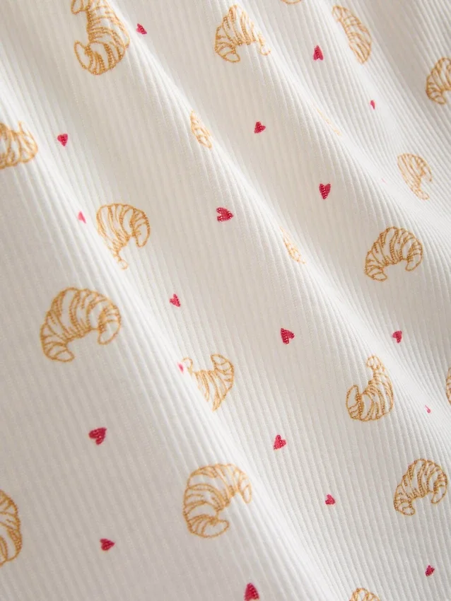Printed ribbed pajama shorts Printed ribbed pajama shorts