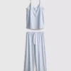 Printed satin bow cami pajamas Printed satin bow cami pajamas