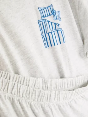Printed short-sleeve pajama set