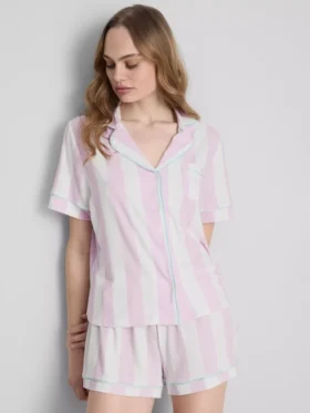 Printed shorty boyfriend pajamas