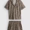 Printed shorty boyfriend pajamas Printed shorty boyfriend pajamas