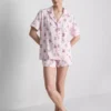 Printed teddy boyfriend shorty pajamas Printed teddy boyfriend shorty pajamas