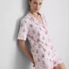 Printed teddy boyfriend shorty pajamas Printed teddy boyfriend shorty pajamas