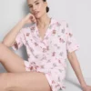 Printed teddy boyfriend shorty pajamas Printed teddy boyfriend shorty pajamas