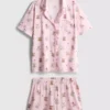 Printed teddy boyfriend shorty pajamas Printed teddy boyfriend shorty pajamas