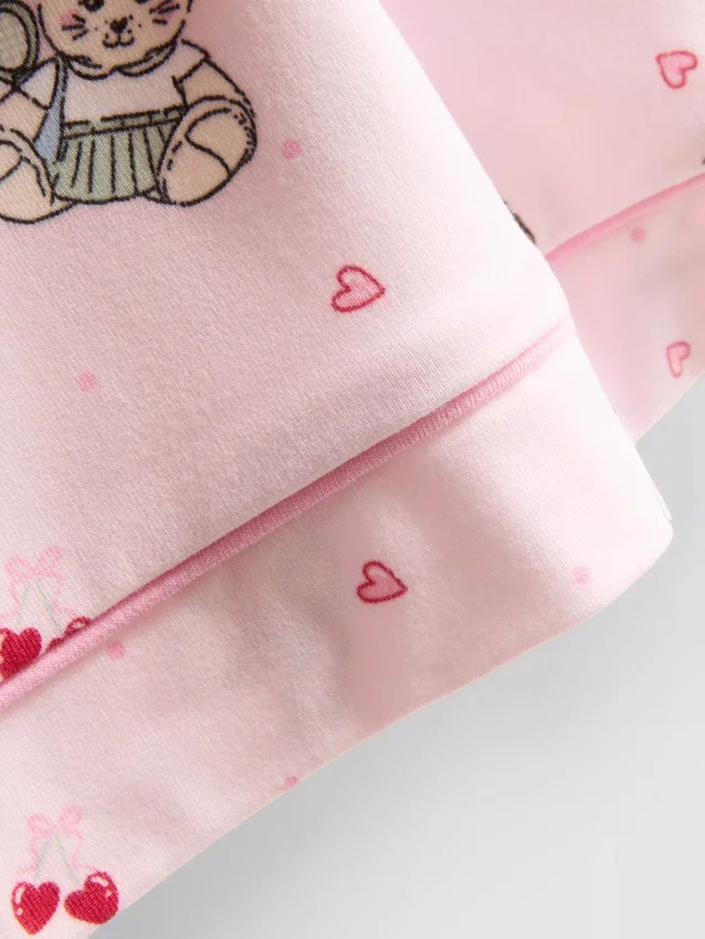 Printed teddy boyfriend shorty pajamas Printed teddy boyfriend shorty pajamas
