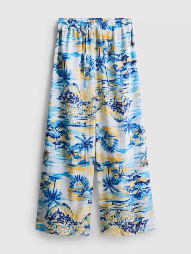 Printed wide-leg beach pants Printed wide-leg beach pants