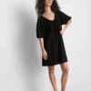 Puff-sleeve mini smock dress Puff-sleeve mini smock dress