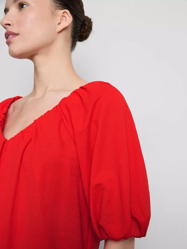 Puff-sleeve mini smock dress Puff-sleeve mini smock dress
