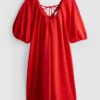 Puff-sleeve mini smock dress Puff-sleeve mini smock dress