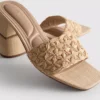 Raffia block heel mules