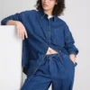 Relaxed cotton denim button-up shirt Relaxed cotton denim button-up shirt