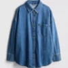 Relaxed cotton denim button-up shirt Relaxed cotton denim button-up shirt