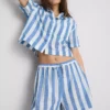 Relaxed cotton striped beach shorts Relaxed cotton striped beach shorts