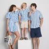 Relaxed cotton striped beach shorts Relaxed cotton striped beach shorts