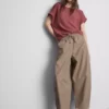 Relaxed round neck air flow tee