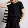 Relaxed round neck air flow tee