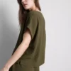 Relaxed round neck air flow tee