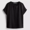Relaxed round neck air flow tee
