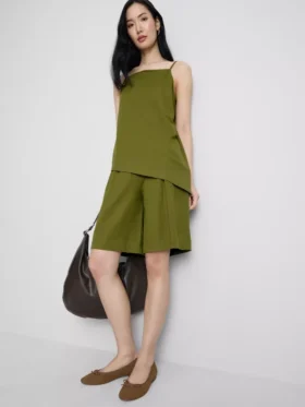 Relaxed textured bermuda shorts