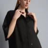 Relaxed textured satin shirt Relaxed textured satin shirt