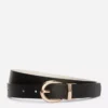 Reversible curved-buckle belt Reversible curved-buckle belt