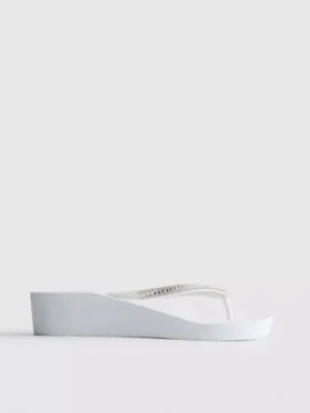 Rhinestone wedge flip flops