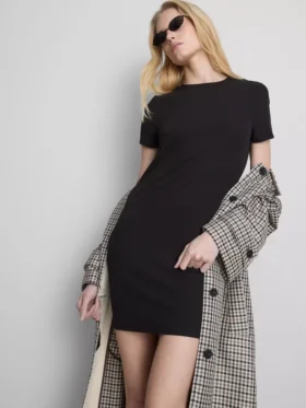 Ribbed bodycon mini t-shirt dress