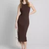 Ribbed built-in-bra midi dress Ribbed built-in-bra midi dress