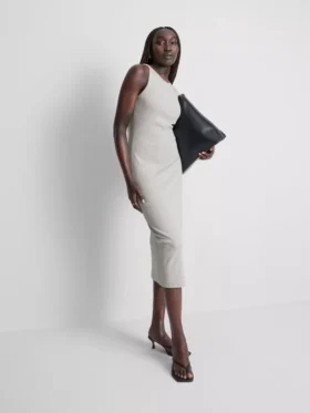 Ribbed built-in-bra midi dress