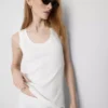 Ribbed cotton blend tank Ribbed cotton blend tank