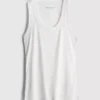 Ribbed cotton blend tank Ribbed cotton blend tank