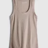 Ribbed cotton blend tank Ribbed cotton blend tank
