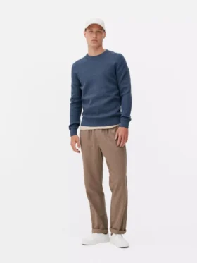 Ribbed crew neck sweater