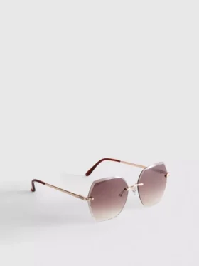 Rimless square diamanta sunglasses