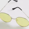 Round tinted metal sunglasses
