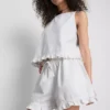 Ruffle hem denim shorts Ruffle hem denim shorts