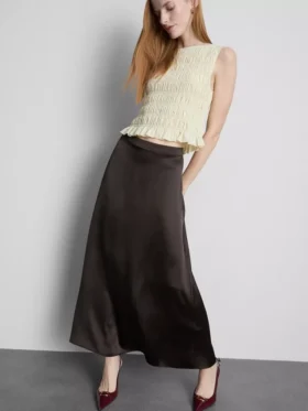 Satin circle maxi skirt