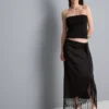 Satin fringe midi skirt Satin fringe midi skirt