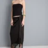 Satin fringe midi skirt Satin fringe midi skirt