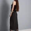 Satin fringe midi skirt Satin fringe midi skirt