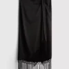 Satin fringe midi skirt Satin fringe midi skirt