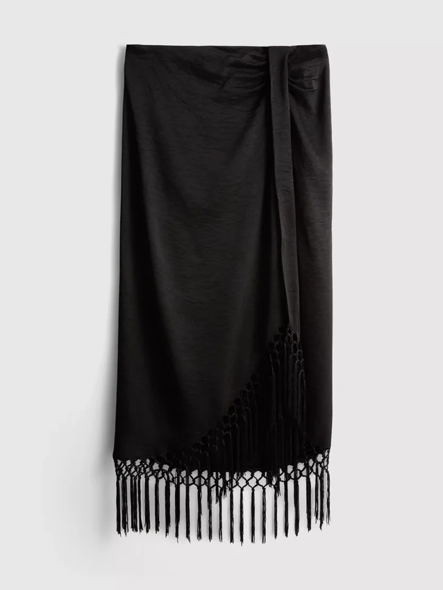 Satin fringe midi skirt Satin fringe midi skirt